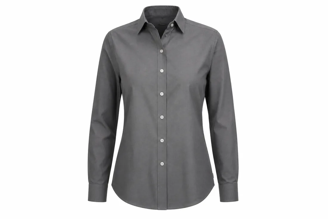 Camisa Gabardina Mujer gris con emblema TPU