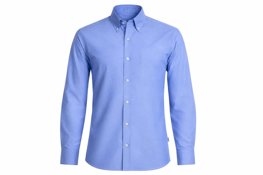 Camisa Oxford Hombre azul claro con emblema TPU